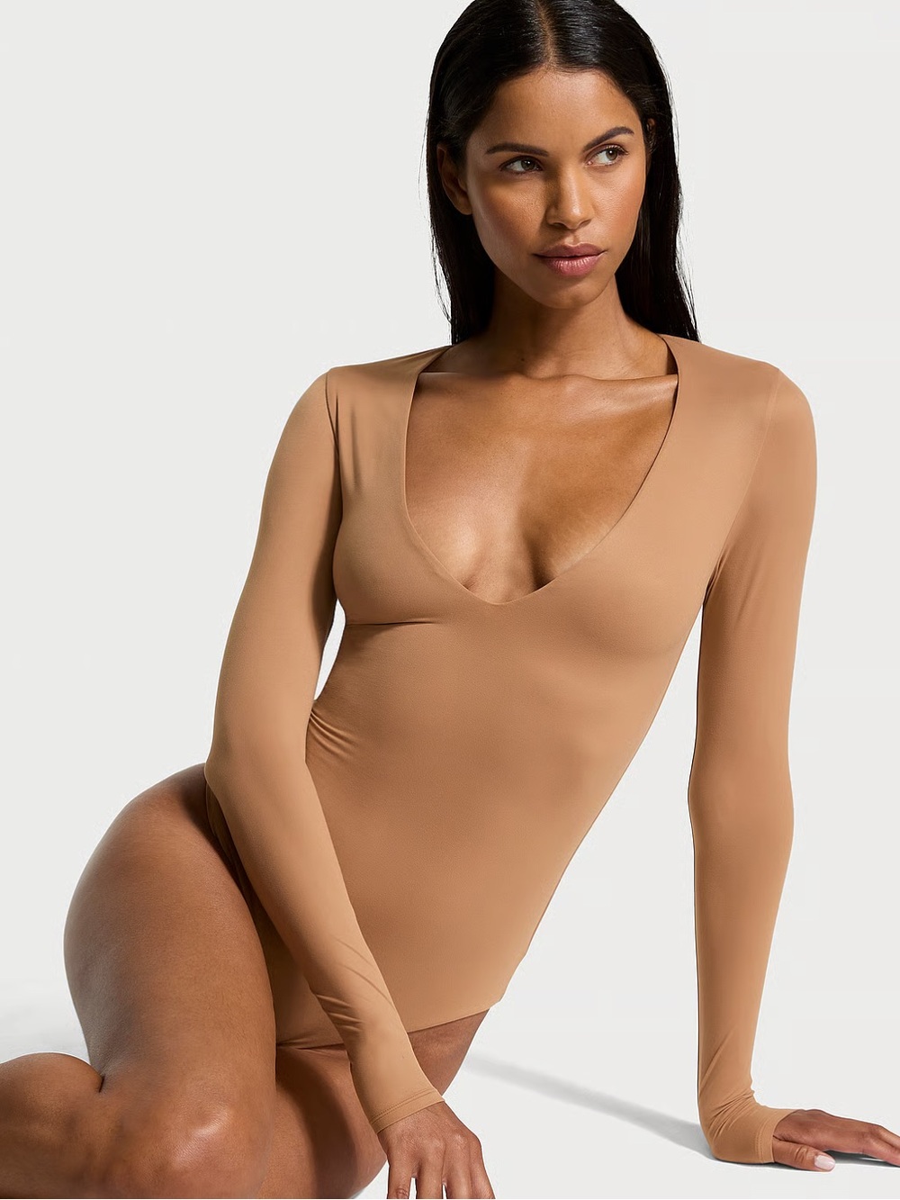 Victoria's Secret V Neck Long Sleeve Bodysuit